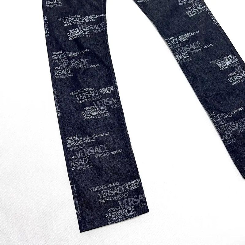 Versace Versace Black Cotton Blend Printed Casual Pants 0089 Size US 26 / EU 42 - 3 Thumbnail