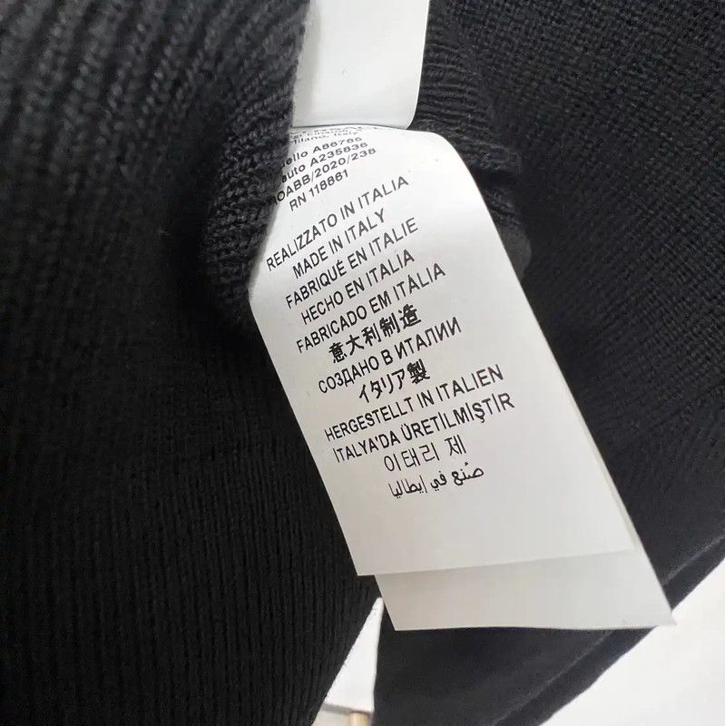 Versace Versace Men's Black Wool Sweater with Embroidery 0089 Size US XXL / EU 58 / 5 - 6 Thumbnail