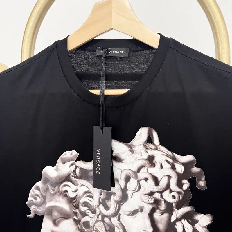 Versace Versace Summer Black Cotton Men's T-Shirt 0089 Size US S / EU 44-46 / 1 - 4 Thumbnail