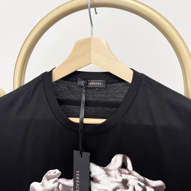 Versace Versace Summer Black Cotton Men's T-Shirt 0089 Size US S / EU 44-46 / 1 - 3 Thumbnail