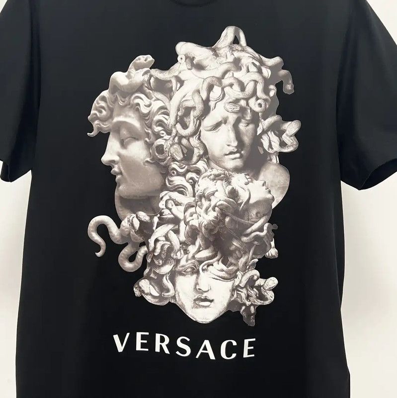 Versace Versace Summer Black Cotton Men's T-Shirt 0089 Size US S / EU 44-46 / 1 - 5 Thumbnail