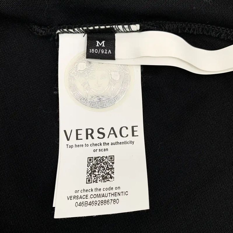 Versace Versace Black Cotton Men's Polo Shirt 0089 Size US M / EU 48-50 / 2 - 6 Thumbnail