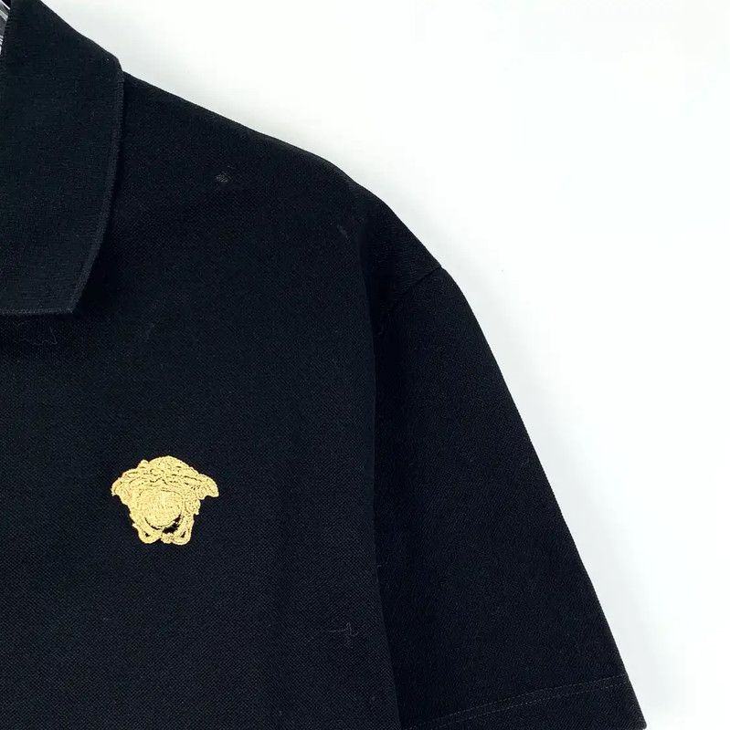 Versace Versace Black Cotton Men's Polo Shirt 0089 Size US M / EU 48-50 / 2 - 3 Thumbnail
