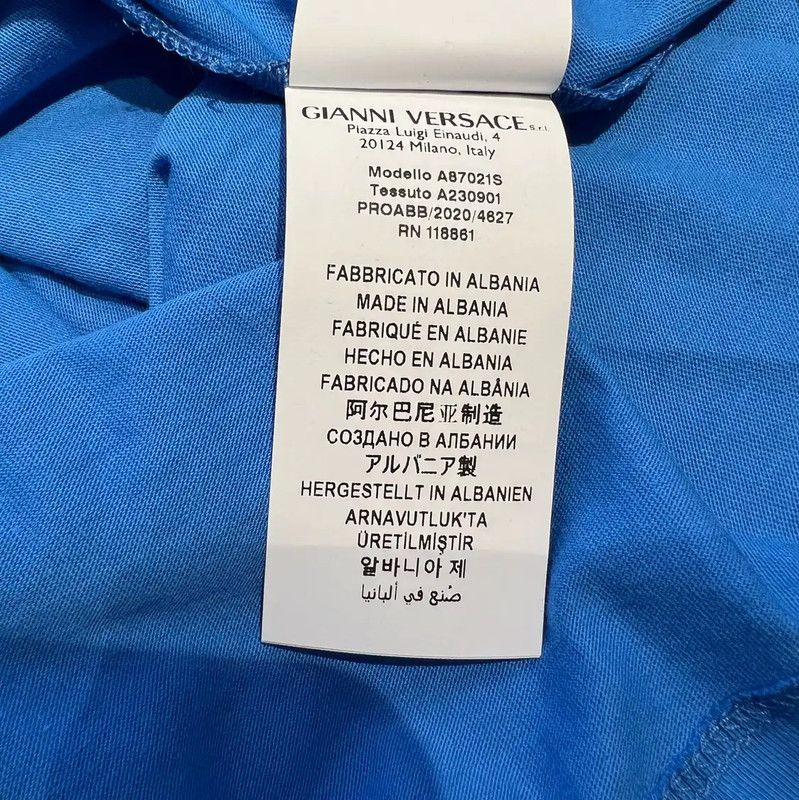 Versace Versace Summer Light Blue Cotton Embroidered Tee 0089 Size US M / EU 48-50 / 2 - 7 Thumbnail
