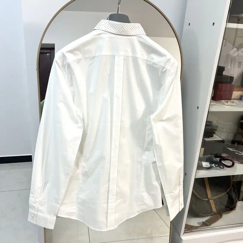 Versace Versace White Cotton Long Sleeve Shirt for Men 0089 Size US L / EU 52-54 / 3 - 8 Thumbnail
