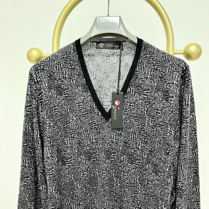 Versace Versace Multicolor Wool Long Sleeve Pullover Sweater 0089 Size US L / EU 52-54 / 3 - 3 Thumbnail