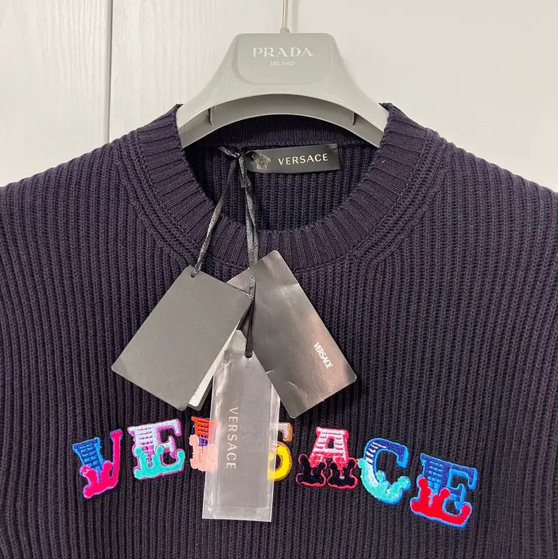 Versace Versace Knit Pullover with Embroidery 0089 Size US S / EU 44-46 / 1 - 3 Thumbnail