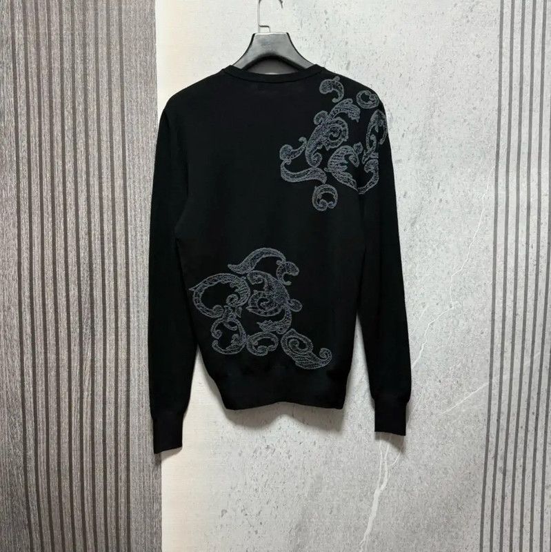 Versace Versace Black Wool Embroidered Pullover Sweater 0089 Size US S / EU 44-46 / 1 - 2 Thumbnail