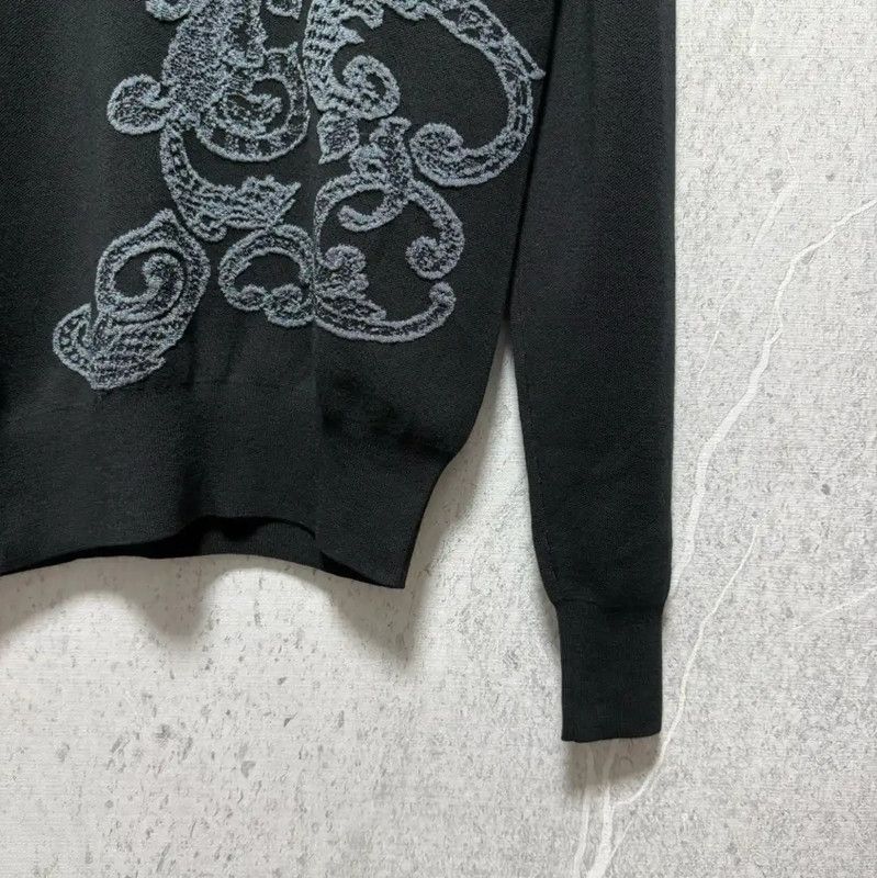 Versace Versace Black Wool Embroidered Pullover Sweater 0089 Size US S / EU 44-46 / 1 - 6 Thumbnail