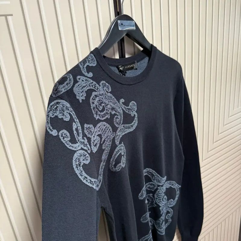 Versace Versace Black Wool Blend Pullover Sweater 0089 Size US M / EU 48-50 / 2 - 3 Thumbnail