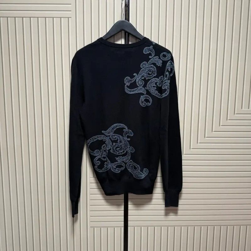 Versace Versace Black Wool Blend Pullover Sweater 0089 Size US M / EU 48-50 / 2 - 2 Thumbnail