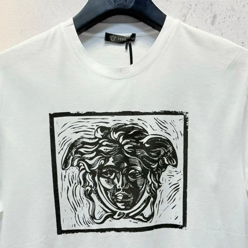 Versace Versace Men's White Cotton Printed T-Shirt 0089 Size US L / EU 52-54 / 3 - 4 Thumbnail