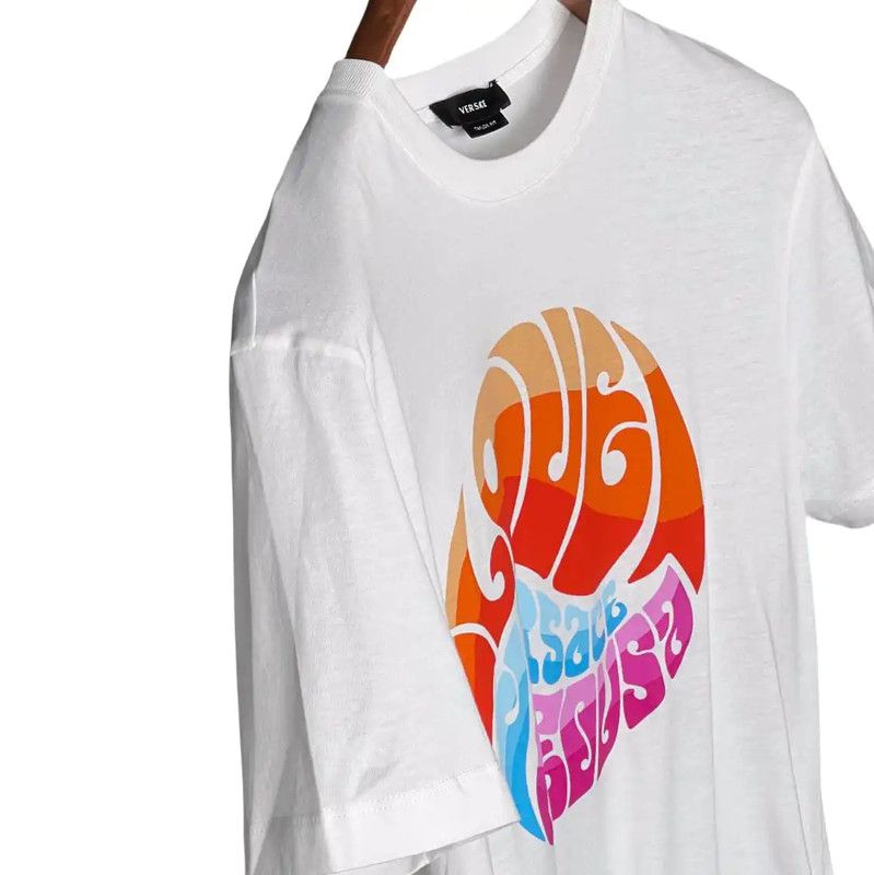 Versace Versace Summer White Logo Short Sleeve T-Shirt 0089 Size US M / EU 48-50 / 2 - 6 Thumbnail
