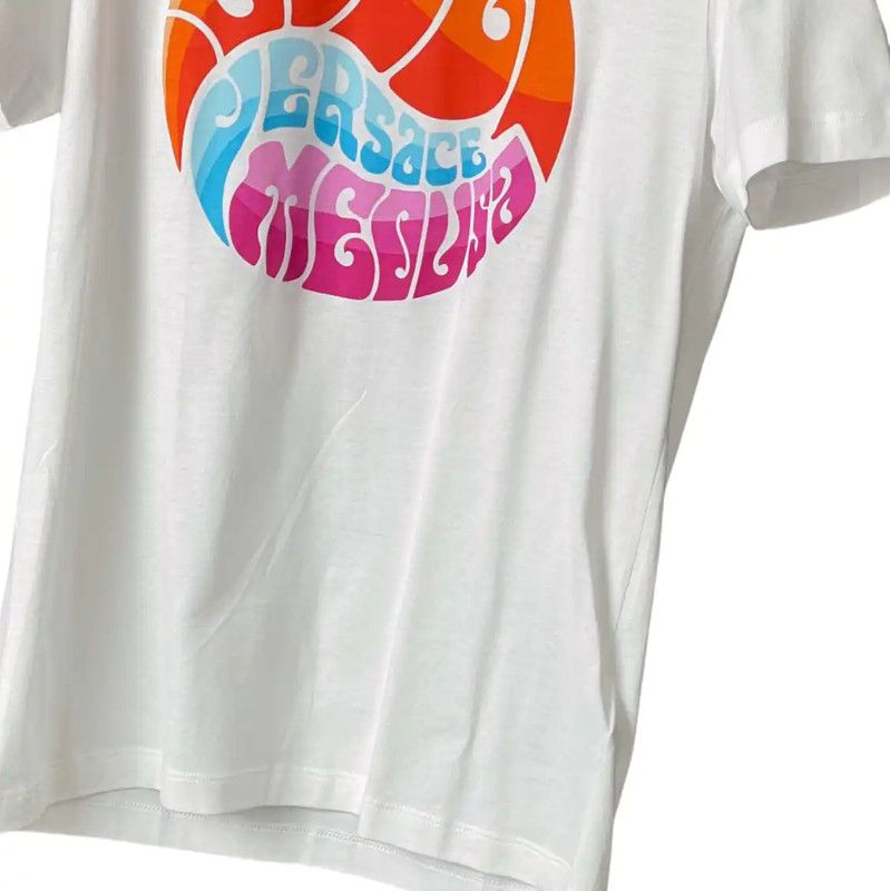 Versace Versace Summer White Logo Short Sleeve T-Shirt 0089 Size US M / EU 48-50 / 2 - 5 Thumbnail