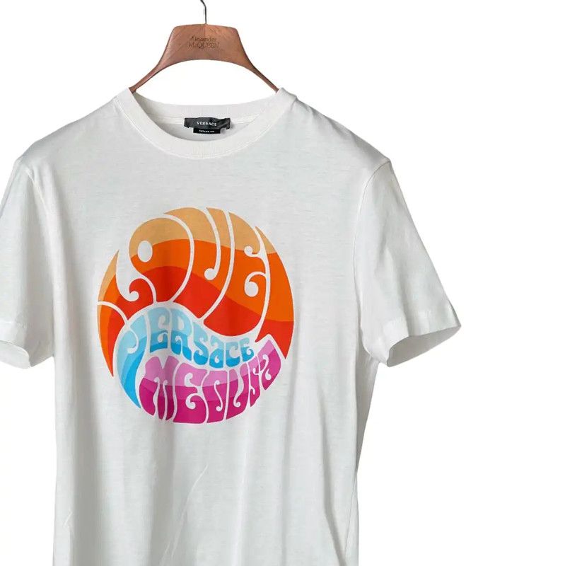 Versace Versace Summer White Logo Cotton T-shirt 0089 Size US S / EU 44-46 / 1 - 3 Thumbnail