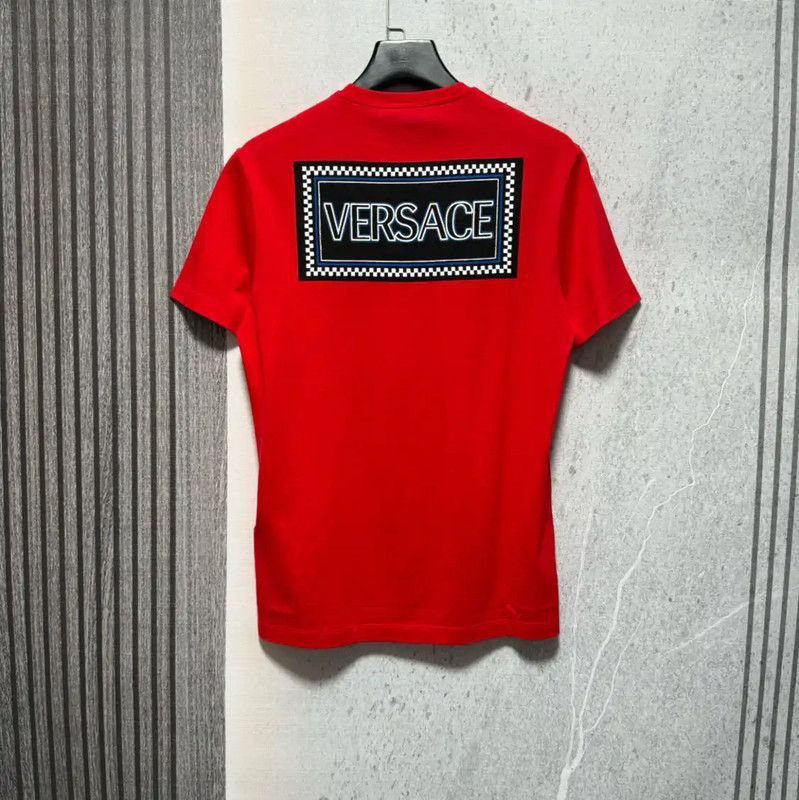 Versace Versace Men's Red Cotton Logo T-Shirt 0089 Size US M / EU 48-50 / 2 - 2 Thumbnail