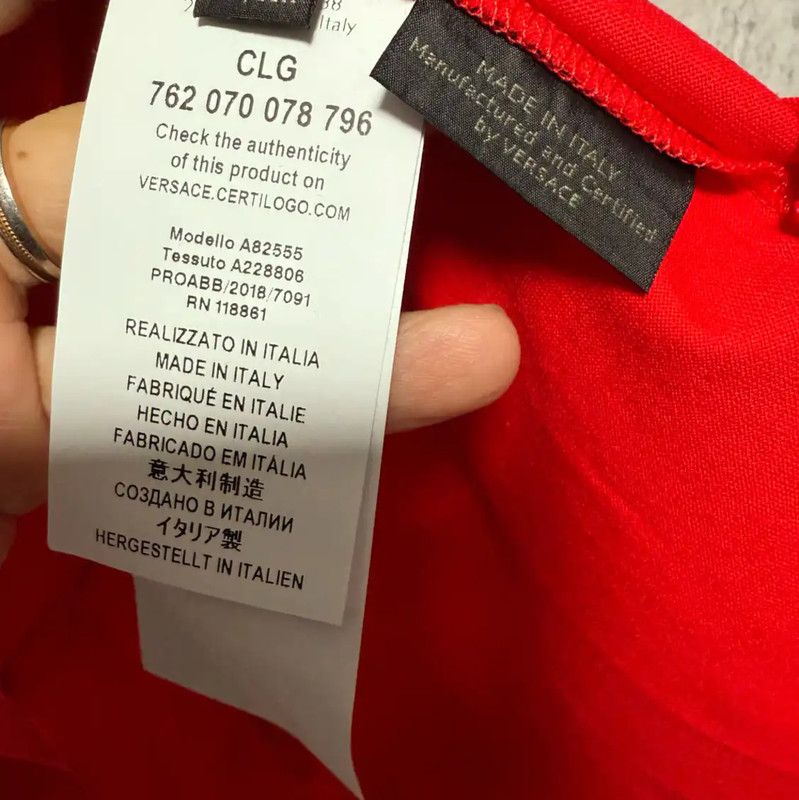 Versace Versace Men's Red Cotton Logo T-Shirt 0089 Size US M / EU 48-50 / 2 - 5 Thumbnail