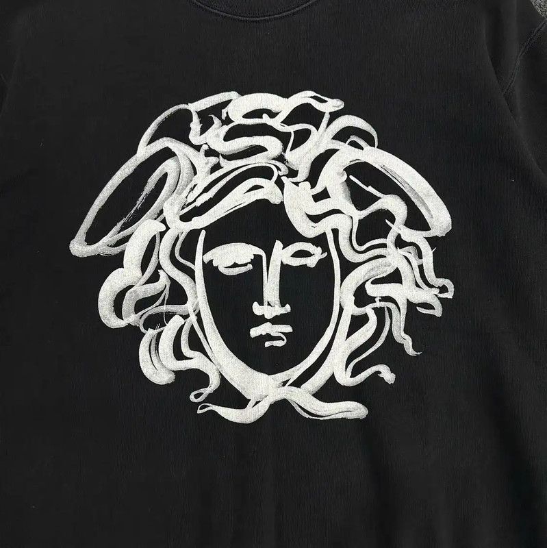 Versace Versace Black Cotton Graphic Long Sleeve Sweatshirt 0089 Size US XL / EU 56 / 4 - 3 Thumbnail