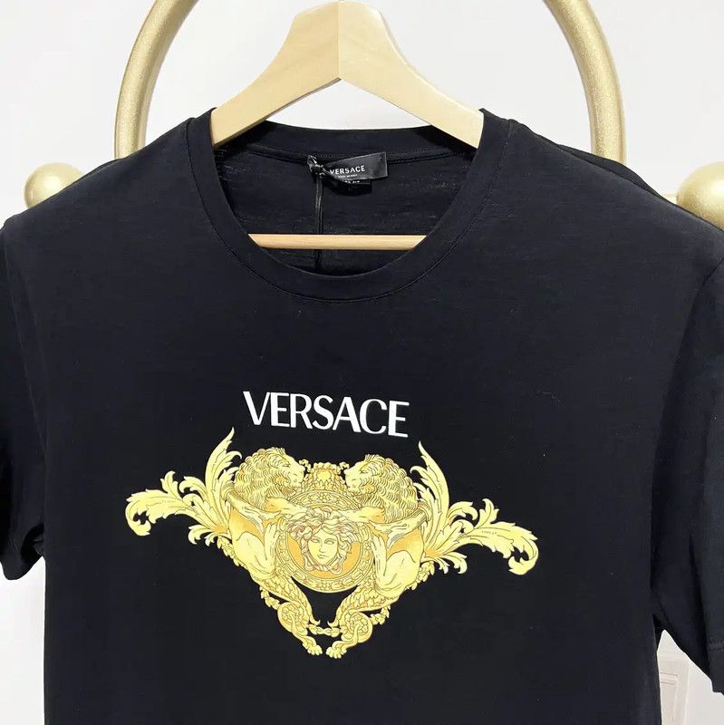 Versace Versace Black Cotton Short Sleeve T-Shirt 0089 Size US XL / EU 56 / 4 - 2 Thumbnail