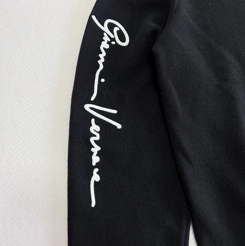 Versace Versace XXL Black Wool Embroidered Sweater 0089 Size US XXL / EU 58 / 5 - 3 Thumbnail