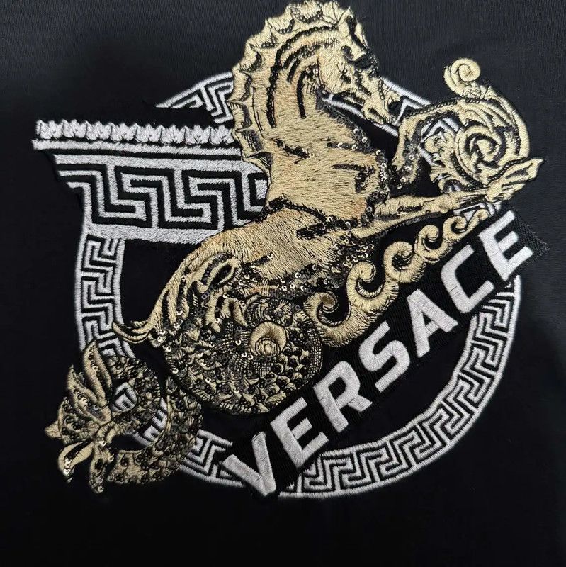 Versace Versace Black Cotton Logo T-Shirt for Men 0089 Size US S / EU 44-46 / 1 - 4 Thumbnail