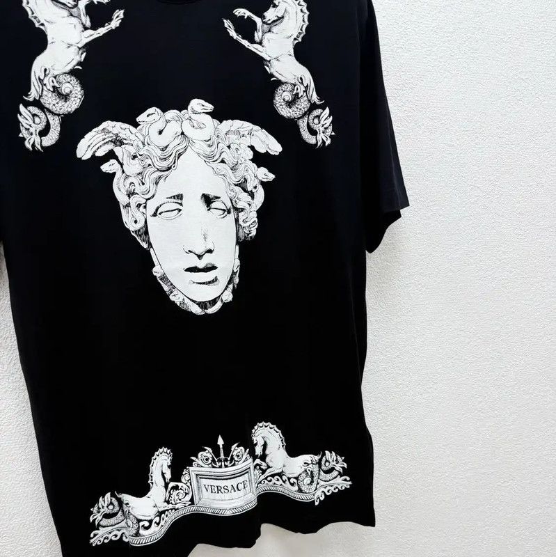 Versace Versace Black Printed Cotton T-Shirt 0089 Size US M / EU 48-50 / 2 - 4 Thumbnail