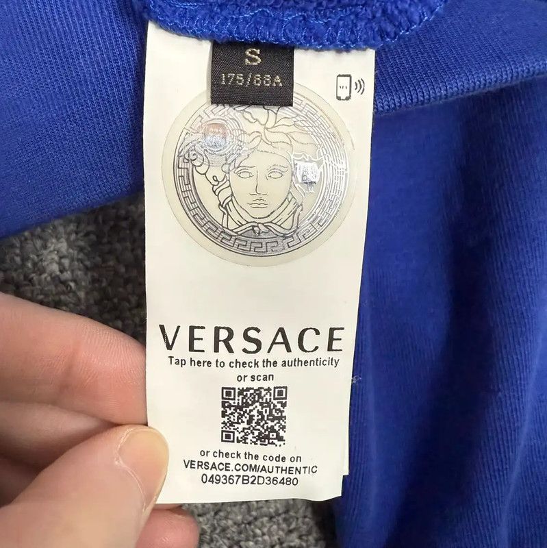 Versace Versace Blue Cotton Hooded Sweatshirt 0089 Size US S / EU 44-46 / 1 - 4 Thumbnail