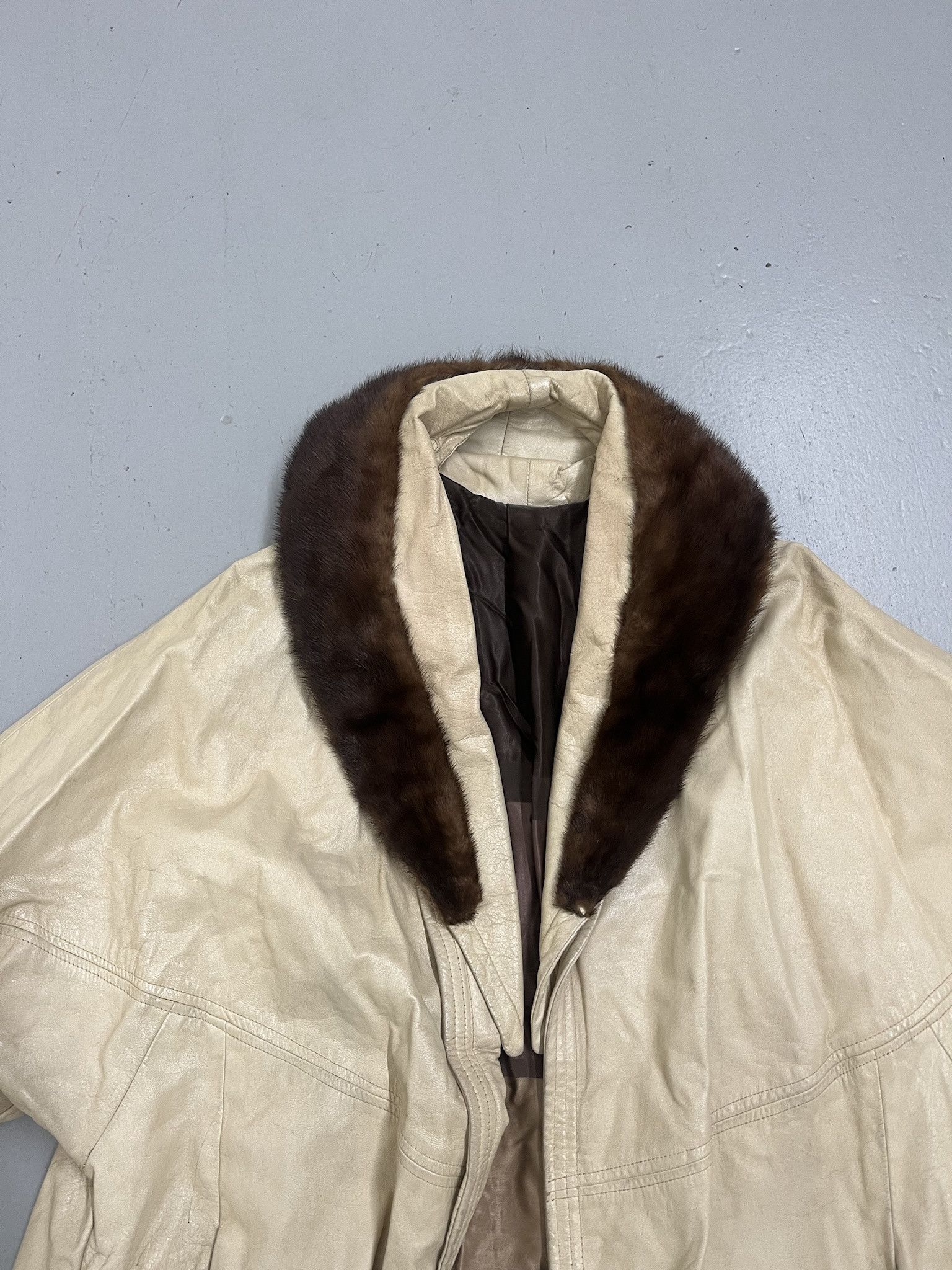 Wilsons Leather Vintage 80s Fur Collar Leather Long Coat Size M Size US M / EU 48-50 / 2 - 2 Thumbnail