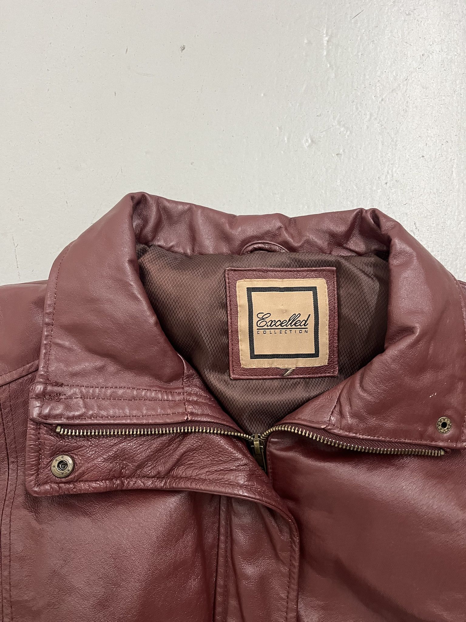 Leather × Wilsons Leather Vintage Leather Jacket 90s Maroon Leather Excelled Motorcycle Leather Coat Size XL Size US XL / EU 56 / 4 - 2 Thumbnail