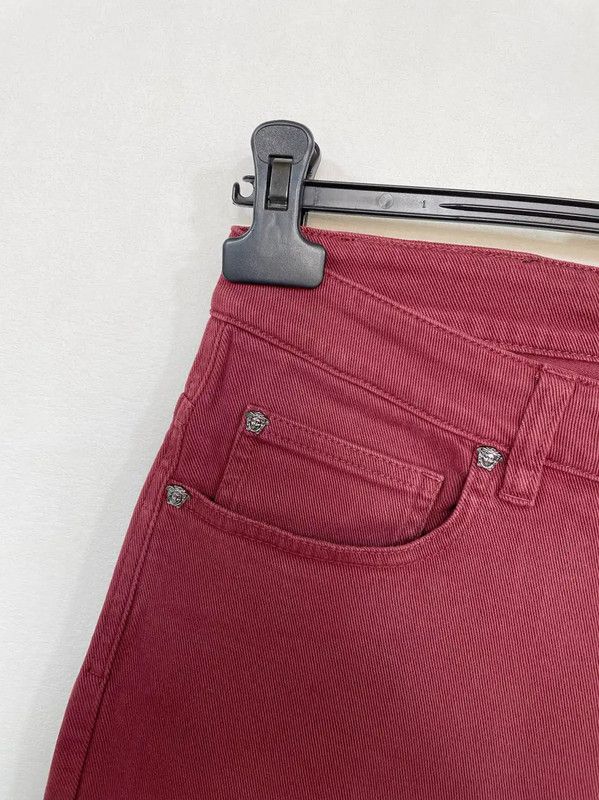 Versace Versace Men's Red Denim Casual Pants 0089 Size US 30 / EU 46 - 4 Thumbnail
