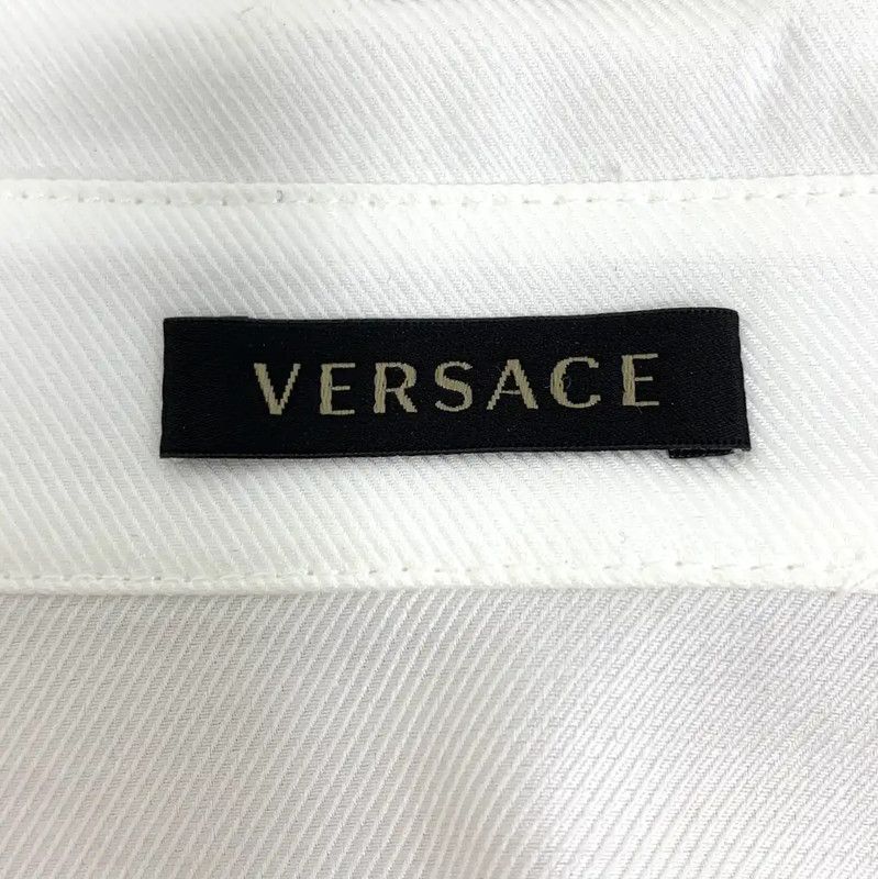 Versace Versace White Cotton Long Sleeve Men's Shirt 0089 Size US M / EU 48-50 / 2 - 5 Thumbnail