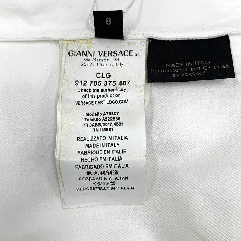 Versace Versace White Cotton Long Sleeve Men's Shirt 0089 Size US M / EU 48-50 / 2 - 7 Thumbnail