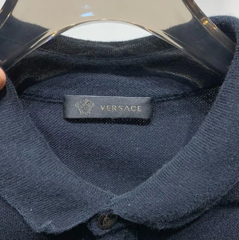 Versace Versace Black Cotton Men's Polo Shirt 0089 Size US L / EU 52-54 / 3 - 8 Thumbnail