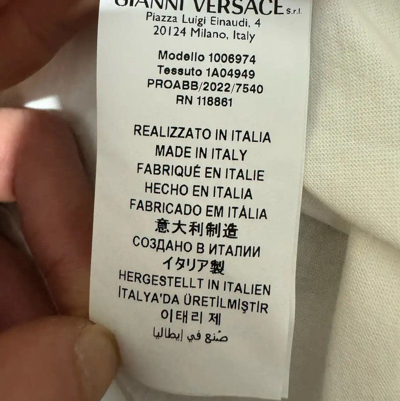Versace Versace White Cotton Embroidered Logo T-Shirt 0089 Size US XS / EU 42 / 0 - 5 Thumbnail