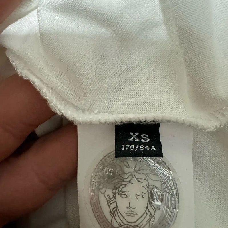 Versace Versace White Cotton Embroidered Logo T-Shirt 0089 Size US XS / EU 42 / 0 - 4 Thumbnail