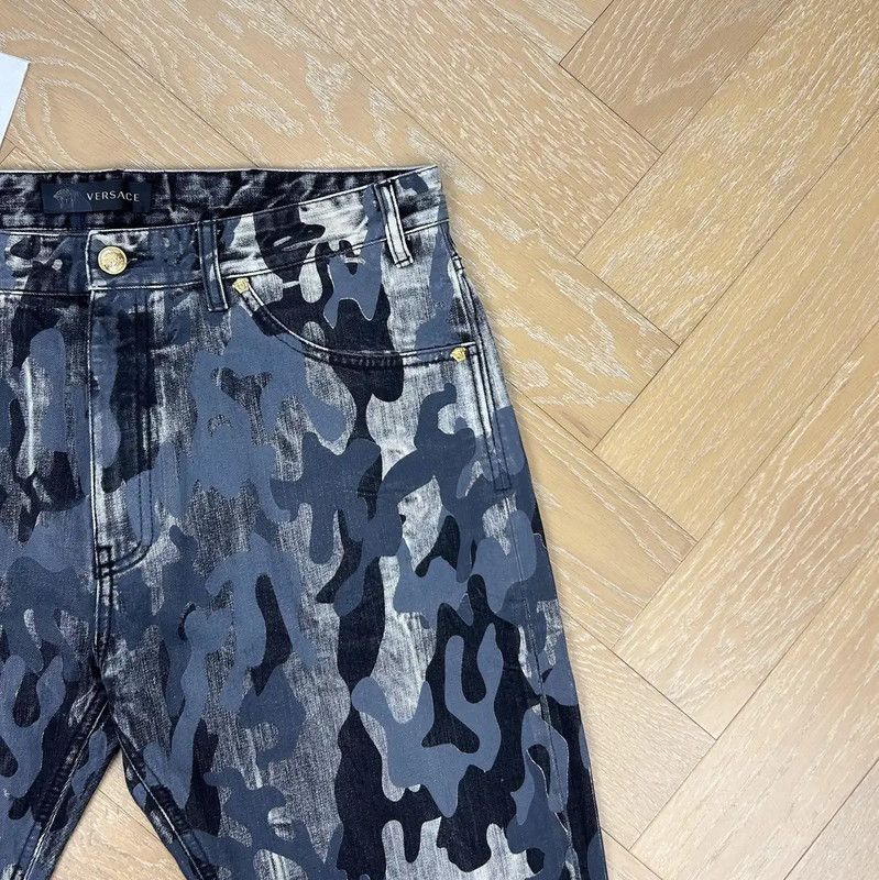 Versace Versace Black Camo Design Men’s Casual Pants 0089 Size US 32 / EU 48 - 5 Thumbnail