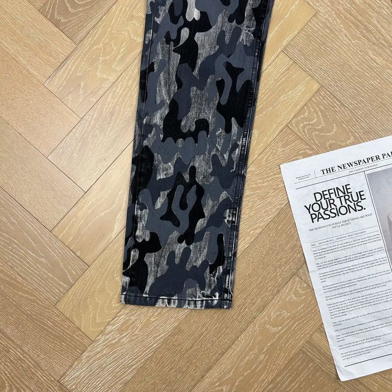 Versace Versace Black Camo Design Men’s Casual Pants 0089 Size US 32 / EU 48 - 4 Thumbnail