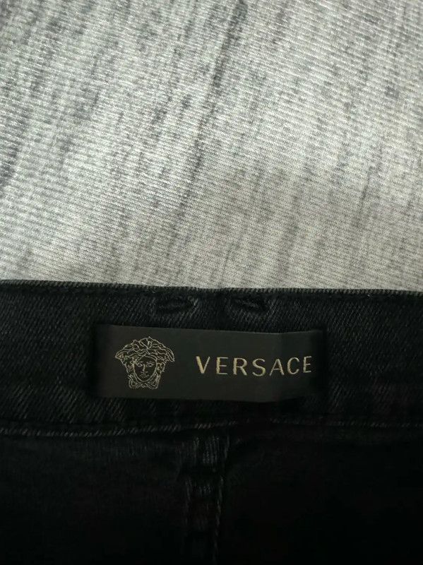 Versace Versace Black Leather Logo Casual Pants 0089 Size US 32 / EU 48 - 4 Thumbnail