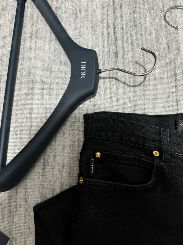 Versace Versace Black Leather Logo Casual Pants 0089 Size US 32 / EU 48 - 6 Thumbnail