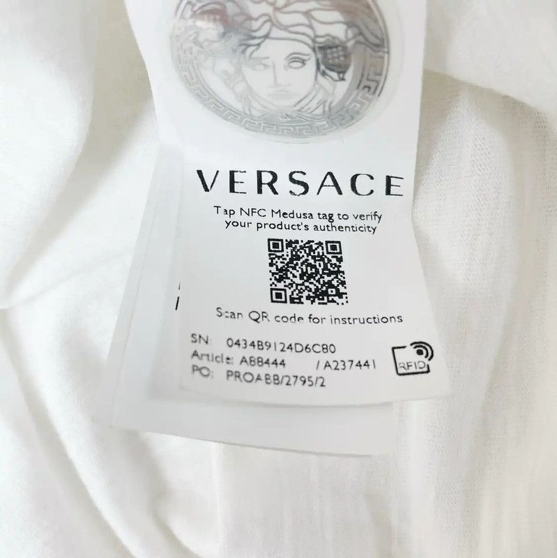 Versace Versace Men's Short Sleeve White T-Shirt 0089 Size US M / EU 48-50 / 2 - 5 Thumbnail
