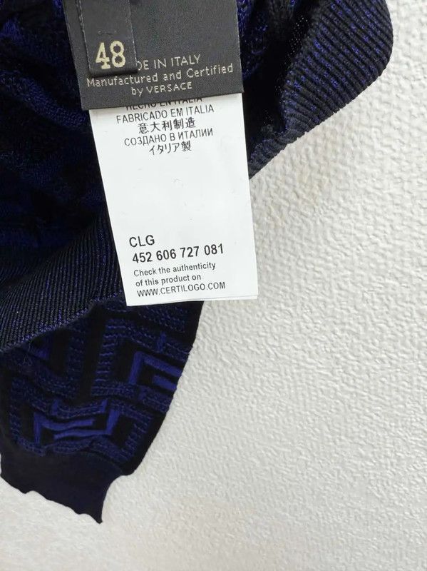Versace Versace Dark Blue Wool Blend Long Sleeve Sweater 0089 Size US S / EU 44-46 / 1 - 6 Thumbnail