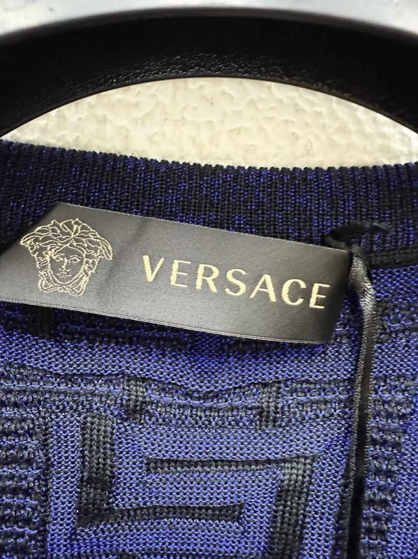 Versace Versace Men's Navy Wool Blend Pullover Sweater 0089 Size US XS / EU 42 / 0 - 4 Thumbnail