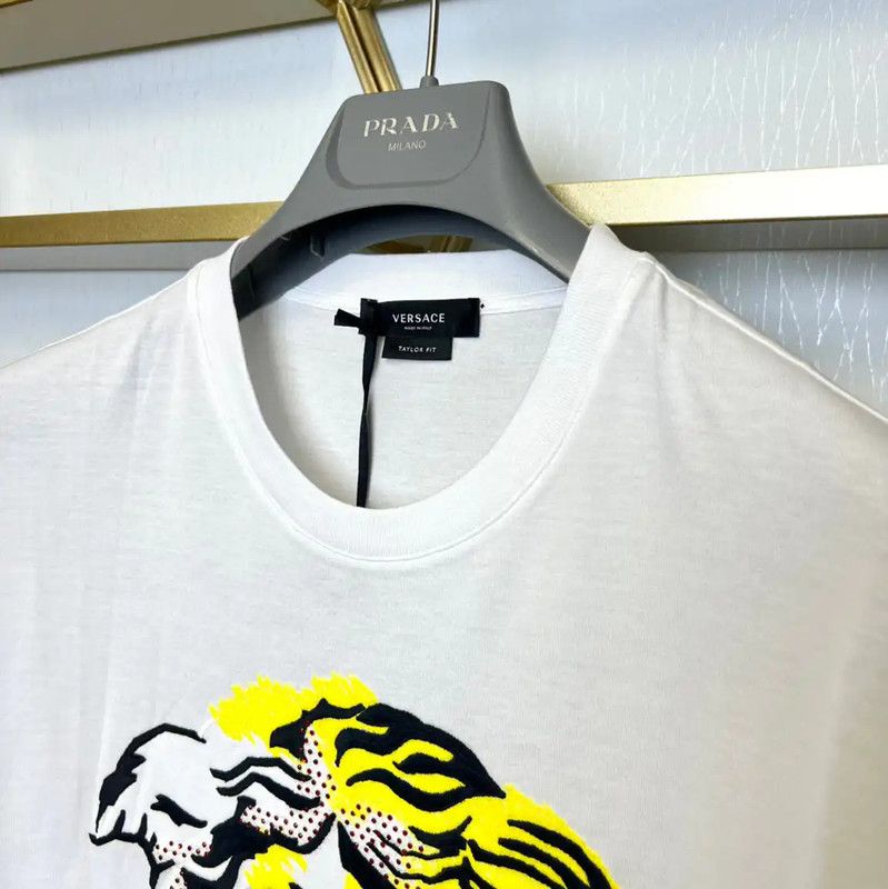 Versace Versace Summer White Cotton Men’s T-Shirt 0089 Size US M / EU 48-50 / 2 - 2 Thumbnail