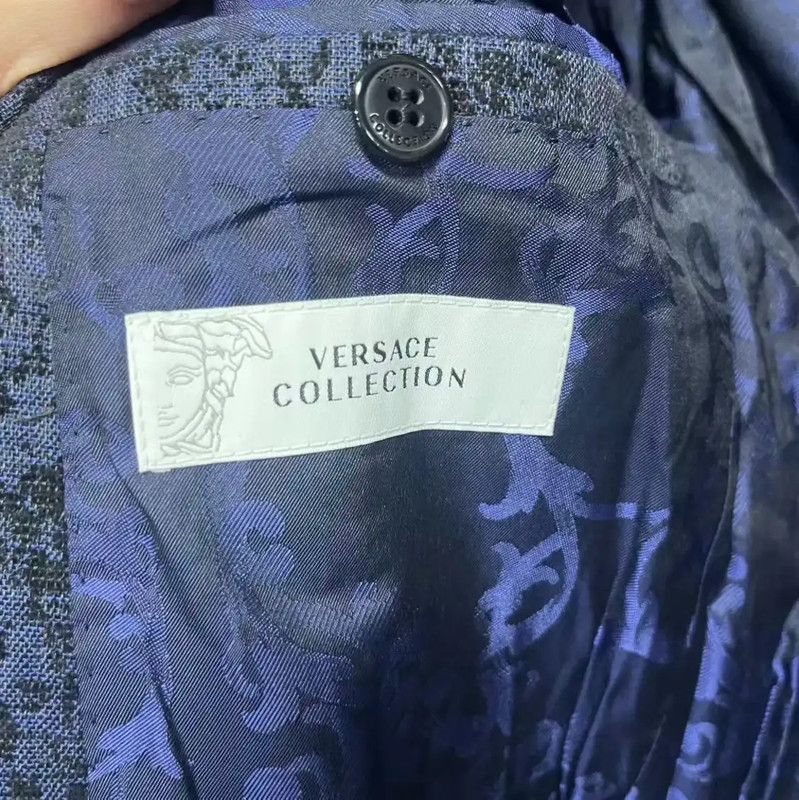Versace Versace Blue Wool Men's Jacket 0089 Size US XL / EU 56 / 4 - 2 Thumbnail