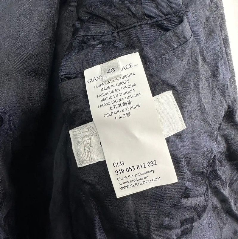 Versace Versace Dark Blue Men's Outerwear 0089 Size US L / EU 52-54 / 3 - 6 Thumbnail