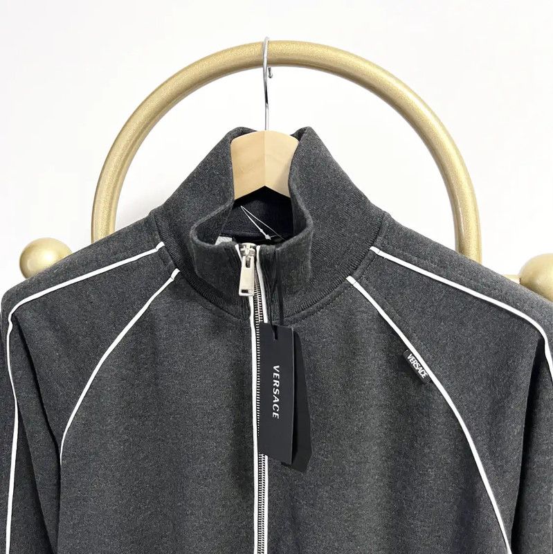 Versace Versace Gray Cotton Blend Long Sleeve Jacket 0089 Size US XL / EU 56 / 4 - 2 Thumbnail