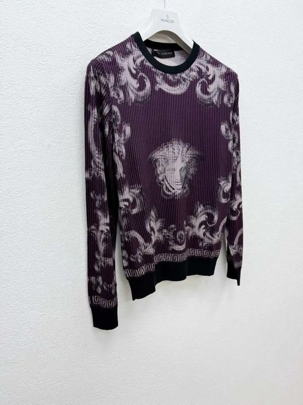 Versace Versace Purple Wool Blend Long Sleeve Sweater 0089 Size US S / EU 44-46 / 1 - 2 Thumbnail