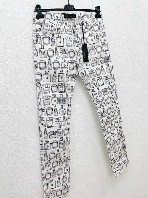Versace Versace Men's Casual White Denim Pants 0089 Size US 26 / EU 42 - 3 Thumbnail
