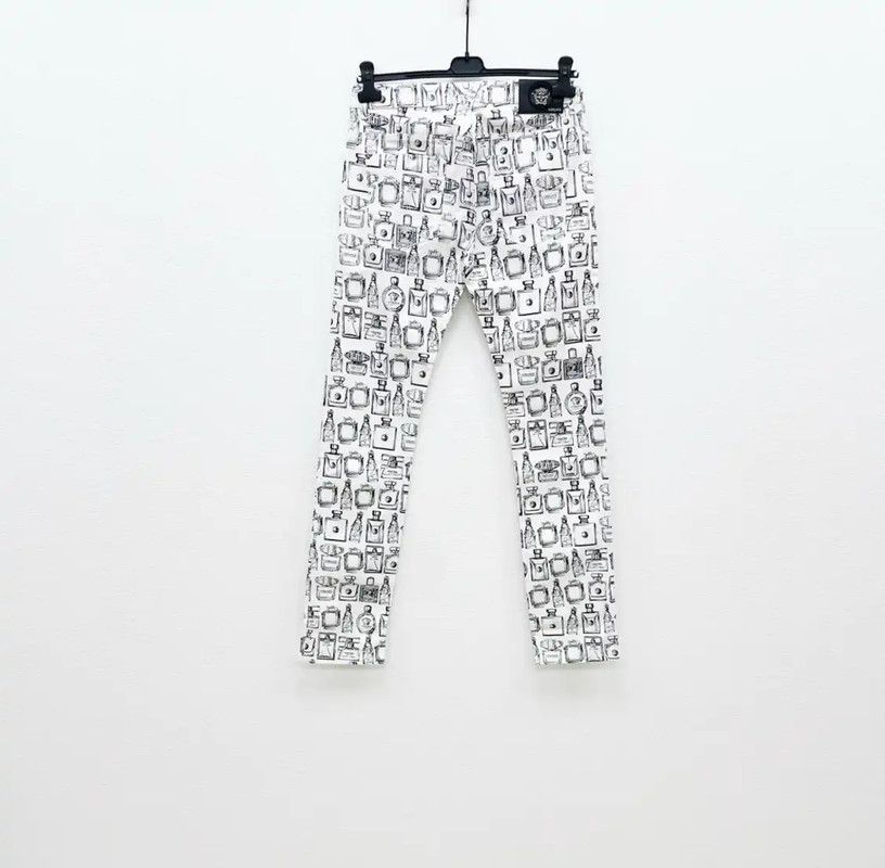Versace Versace Men's Casual White Denim Pants 0089 Size US 26 / EU 42 - 2 Thumbnail