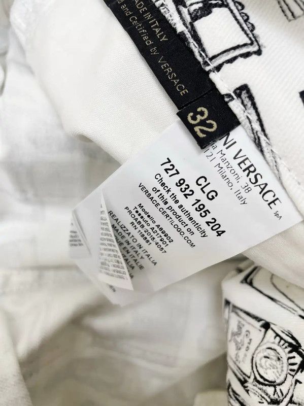 Versace Versace Men's Casual White Denim Pants 0089 Size US 26 / EU 42 - 5 Thumbnail
